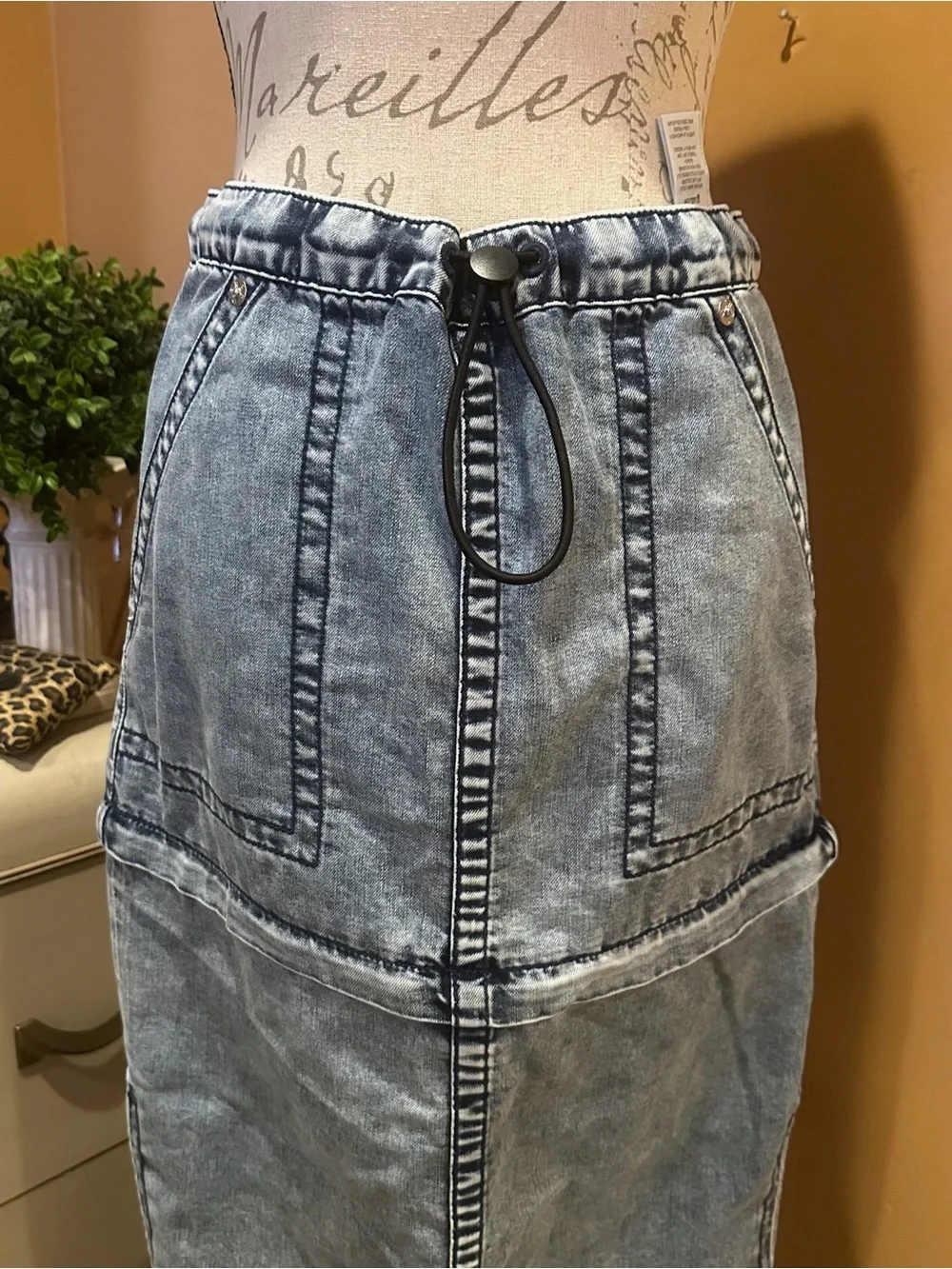 True Religion Y2K detachable convertible washed denim skirt